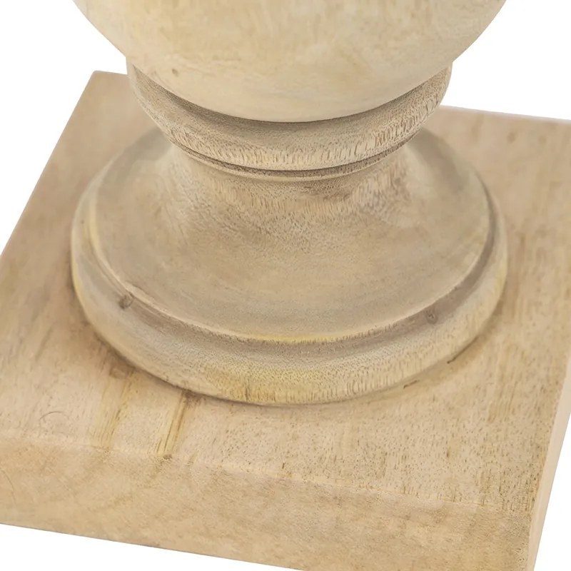 Lampă de masă rustică fără abajur din lemn natural - Catnip