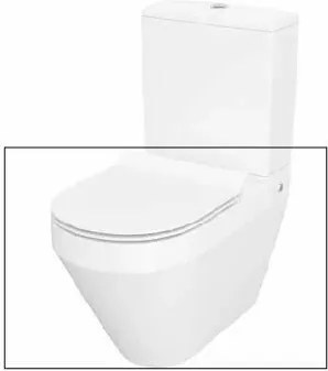 Set vas WC pe pardoseala Cersanit Crea back-to-wall cu capac softclose slim alb fara rezervor