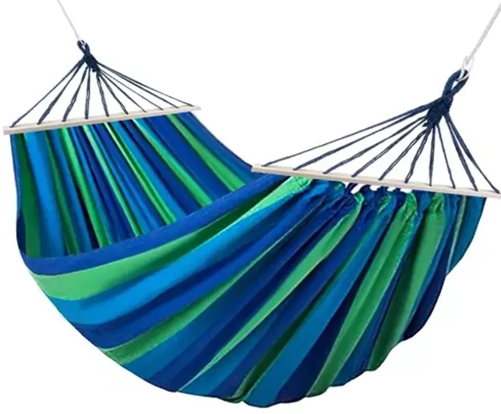 Hamac albastru-verde HAMARI pentru 2 persoane 260x160 cm