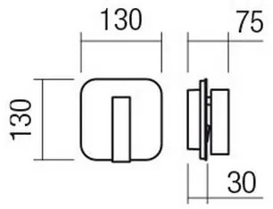 Redo 01-2977 - Aplică de perete QUDA, LED/6W/230V + LED/3W, CRI 90, aurie