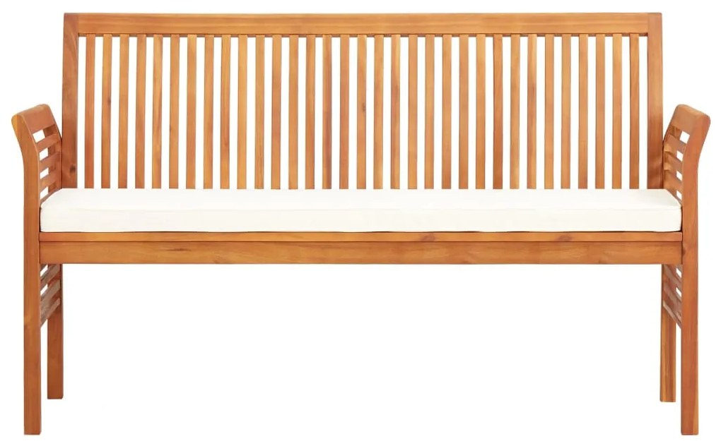 45968 vidaXL Bancă grădină cu 3 locuri & pernă, 150 cm, lemn masiv acacia