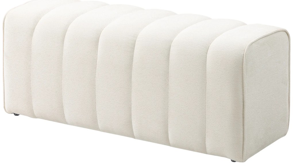 HOMCOM Banc la capătul patului, banchetă tapitată, stil modern, otoman din țesătură aspect in, 110 x 40 x 44 cm, cremă | Aosom Romania