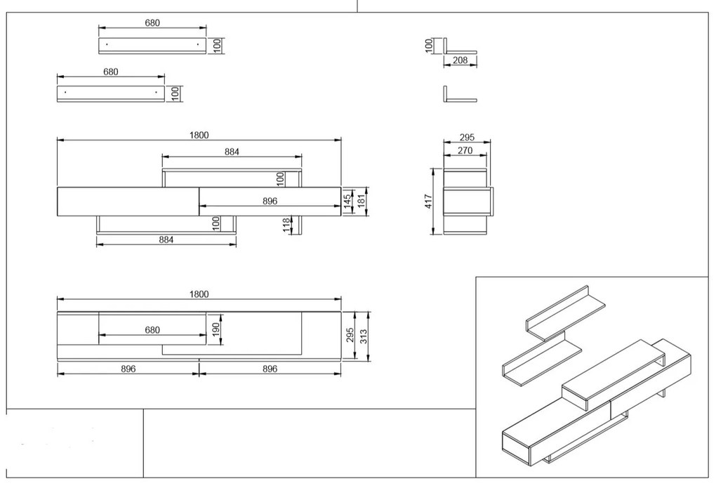 Mobilier living Nirvy (alb). 1063133
