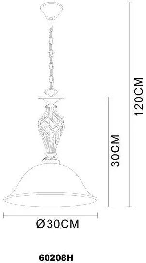 Lustra, Pendul clasic diam.30cm, finisaj brass antique, Odin 60208H GL