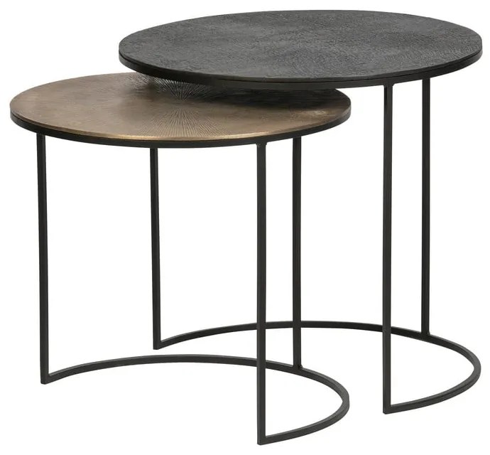Set 2 măsuțe auxiliare WOOOD Fara, ø 55 cm