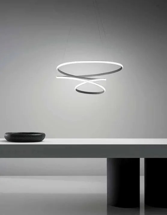 Lustra LED design modern Diva 65cm, auriu, alb sau titan