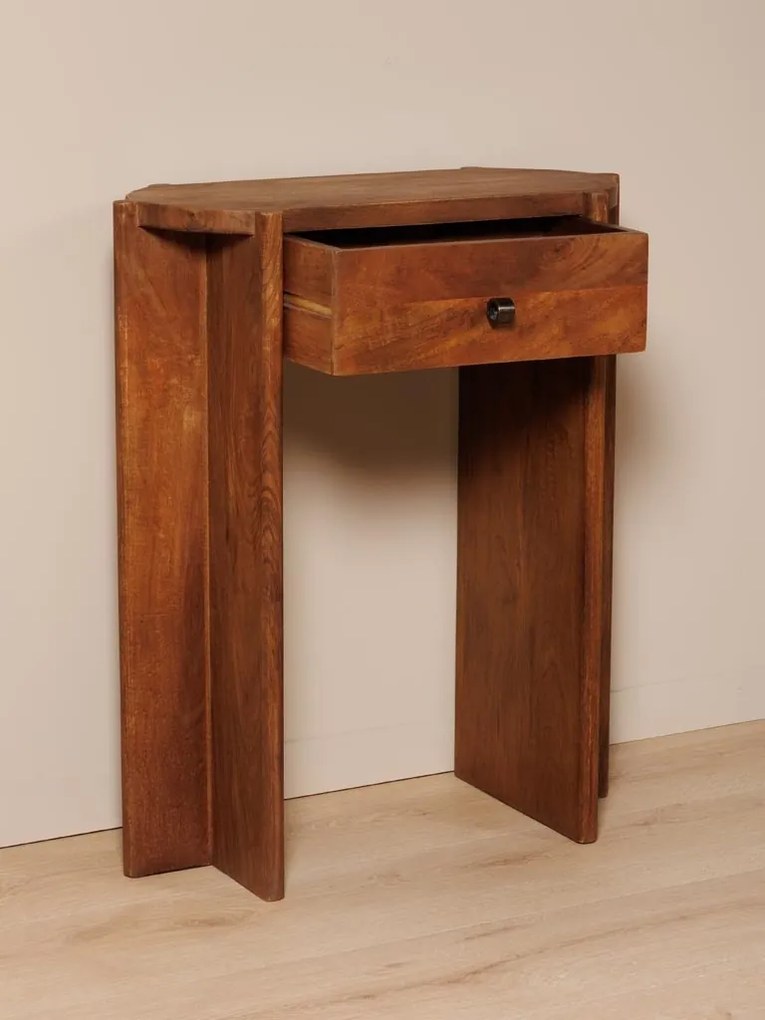 Consola din lemn de acacia, cu un sertar, Lumbra
