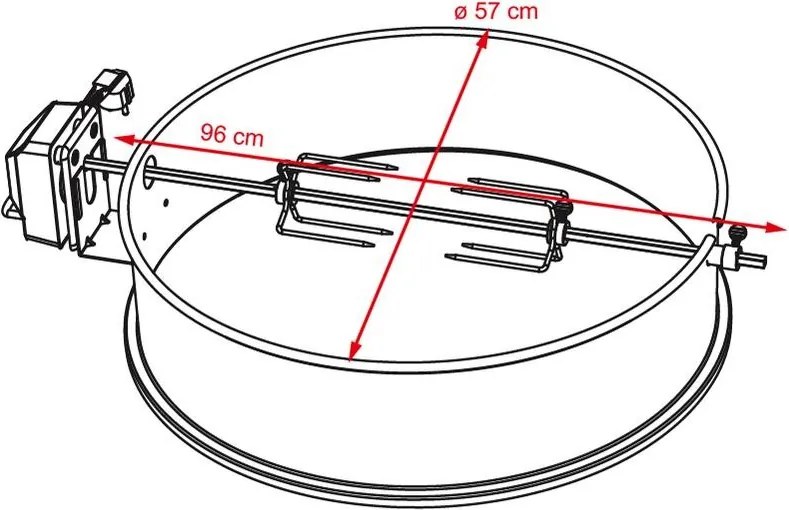 Margine pentru grătar cu țăruș și motor Avenberg RINGO