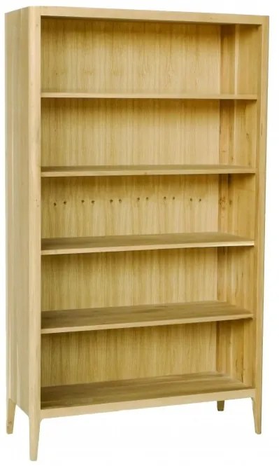 Biblioteca, natur, din lemn de stejar, L108 cm, aspect rustic, Ernest
