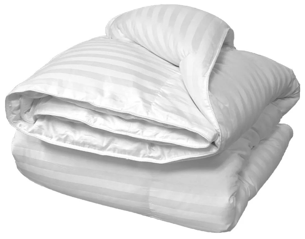 Pilota matlasata cu umplutura lana si invelis din damasc pentru iarna, 400 g mp, Alb, 140x210 cm