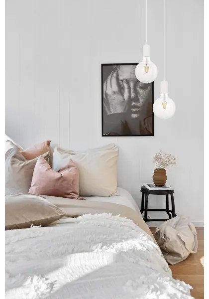 Lustră pe cablu MIROS 2xE27/60W/230V rotundă albă