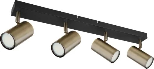 Spot ROBBY 4xGU10/35W/230V neagră/alamă Globo 57911-4M