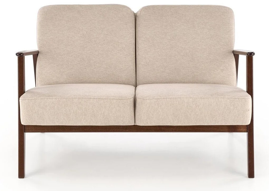 Canapea Houston 1685Nuc, Beige, 120x77x77cm, 25 kg, Tapiterie, Picioare: Lemn, Lemn: Fag