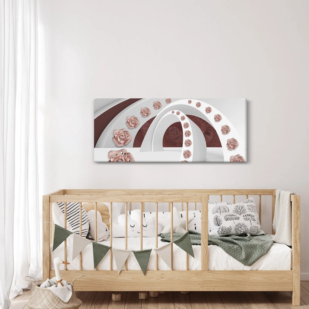 Tablou - Arcade 3D cu flori (120x50 cm)