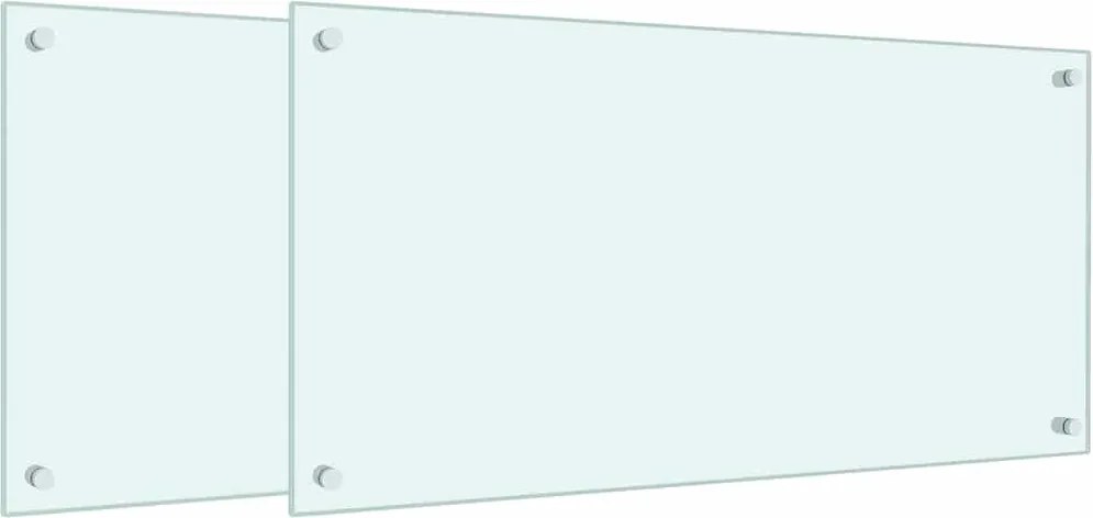 vidaXL Panou antistropi bucătărie 2 buc. alb 80x40cm sticlă securizată