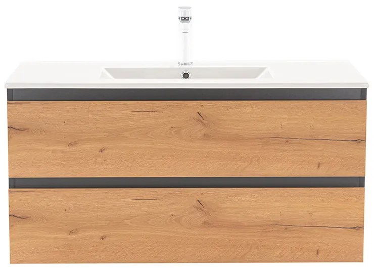 Dulap inferior Vario Forte 100 cu lavoar antracit-stejar