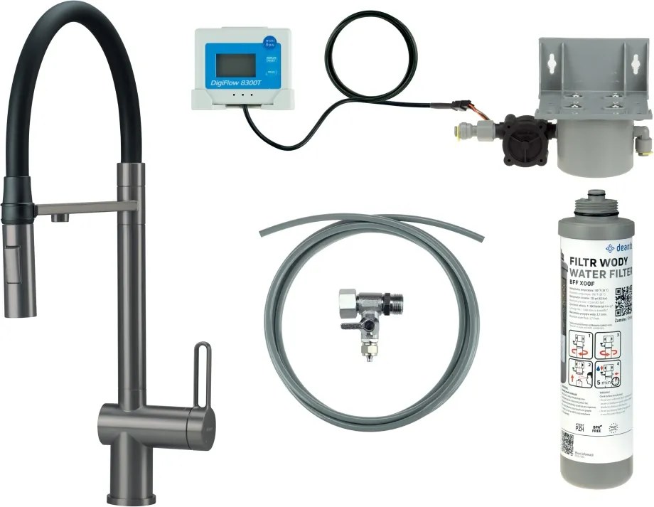 Magnetic Baterie pentru bucătărie, cu kit de filtrare a apei, cu pipă elastică BRMFD75M