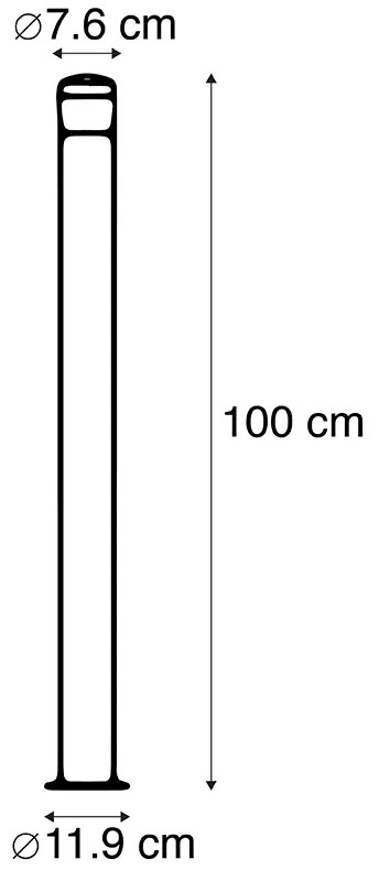 Lampă modernă de exterior neagră 100 cm IP44 cu LED - Roxy
