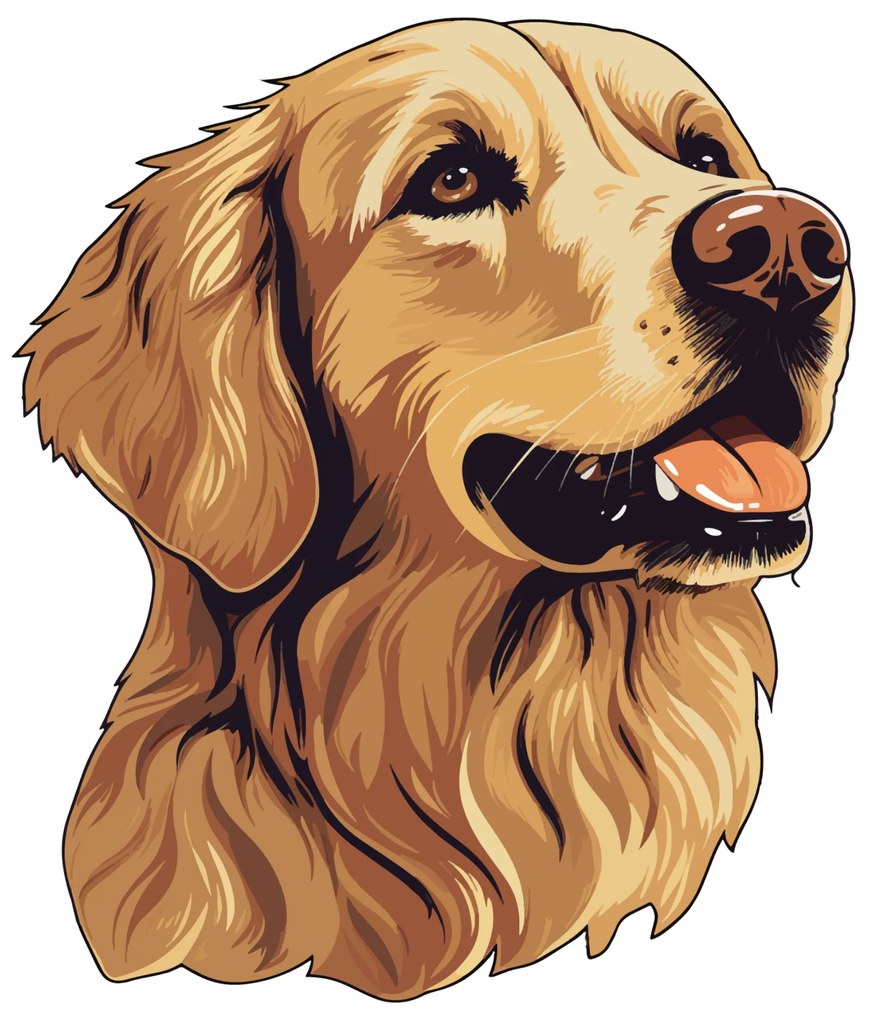 PIPPER. Autocolant Golden Retriever mărimea: 15cm