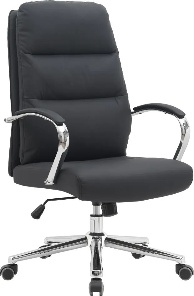 Scaun lemn masiv de birou negru/crom Ergo Professional