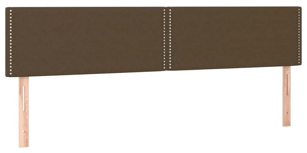 Tablii de pat, 2 buc, maro inchis, 90x5x78 88 cm, textil 2, Maro inchis, 180 x 5 x 78 88 cm