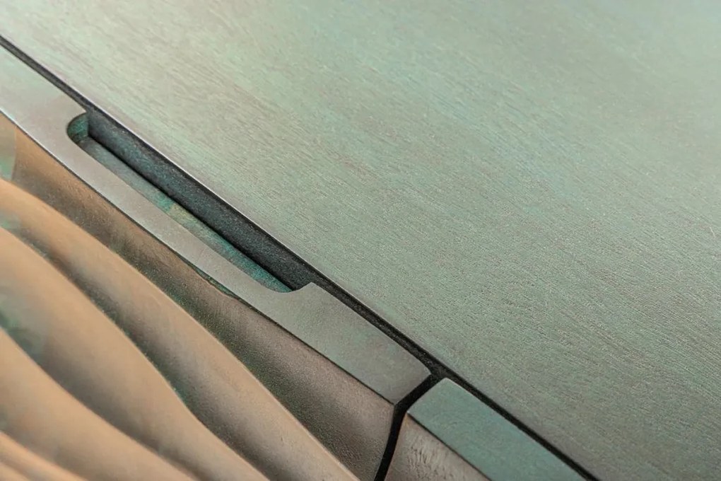 Comoda cu fronturi 3D design ondulat WAVE 160cm, turcoaz