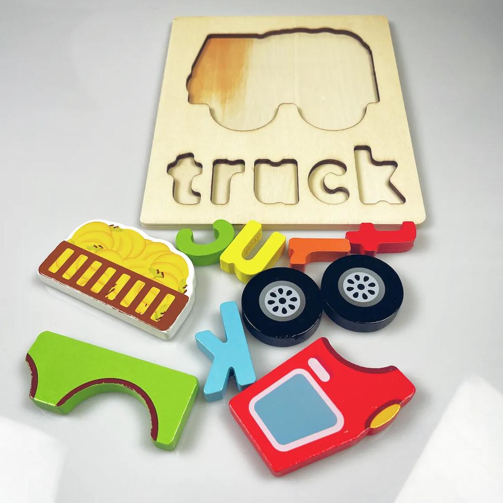 Puzzle din lemn pentru copii "Camion"
