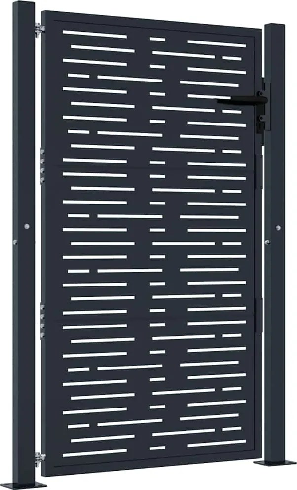 vidaXL Poartă de grădină antracit 100x150 cm oțel, design pătrat