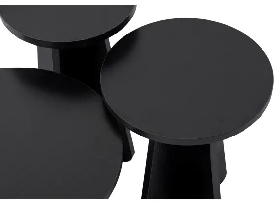 SET 3x măsuță laterală LUME d. 28/33/43 cm negru