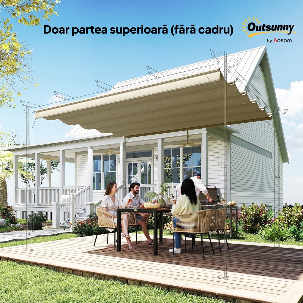 Outsunny Tettuccio di Ricambio per Gazebo 3x3 m con 10 Fori di Drenaggio Grigio | Aosom Romania