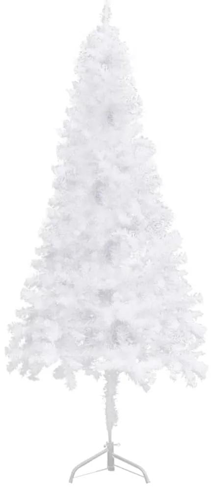 Brad de Craciun artificial, de colt, alb, 210 cm, PVC 1, Alb, 210 cm