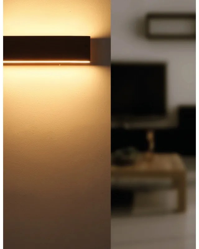 Aplica LED cu iluminat ambiental sus/jos SIEGFRIED Aplica LED cu iluminat ambiental sus/jos SIEGFRIED aspect lemn 12W