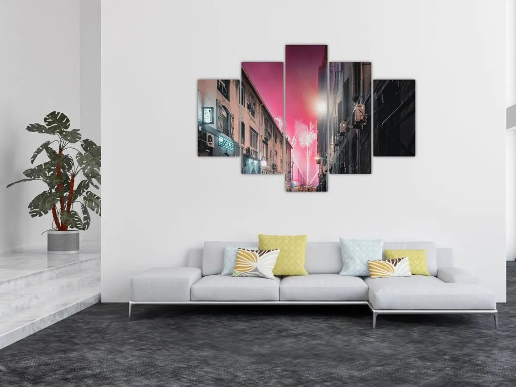 Tablou - Artificii din Marseille (150x105 cm)