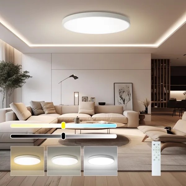 Brilagi - Corp de iluminat LED dimabil pentru piscină SMART, 128W, 230V, diametru 100 cm, Wi-Fi Tuya, alb + telecomandă
