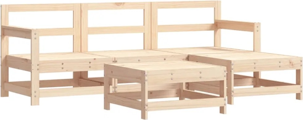 vidaXL Set mobilier relaxare de grădină 5 piese lemn masiv de pin