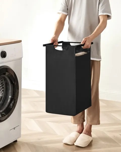 Coș pentru rufe REX, maro/negru