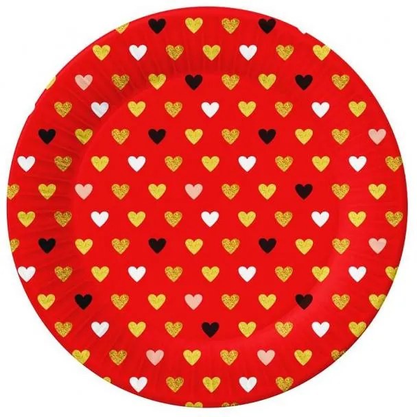 Iubire XOXO Red farfurie de hârtie 6 buc 18 cm