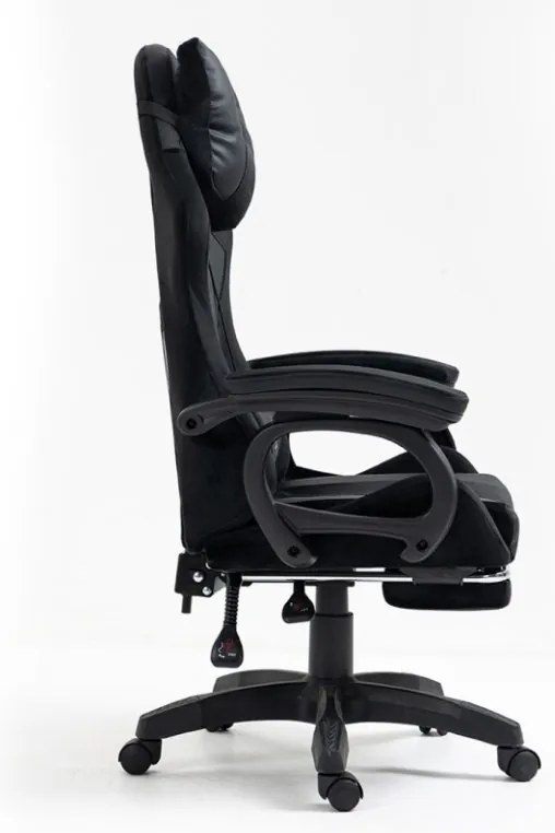 JAKS Scaun de gaming piele ecologică neagră Student