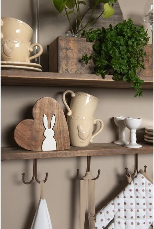 Cană din ceramică, bej, model găină, 225 ml