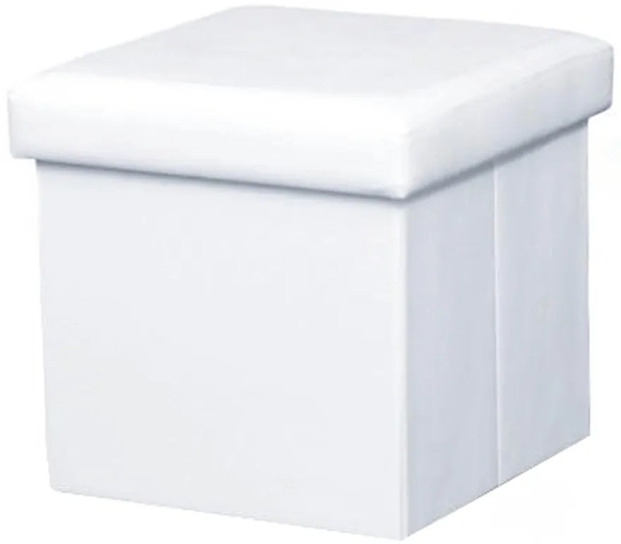 Taburet pliabil, piele eco alba, TELA NEW