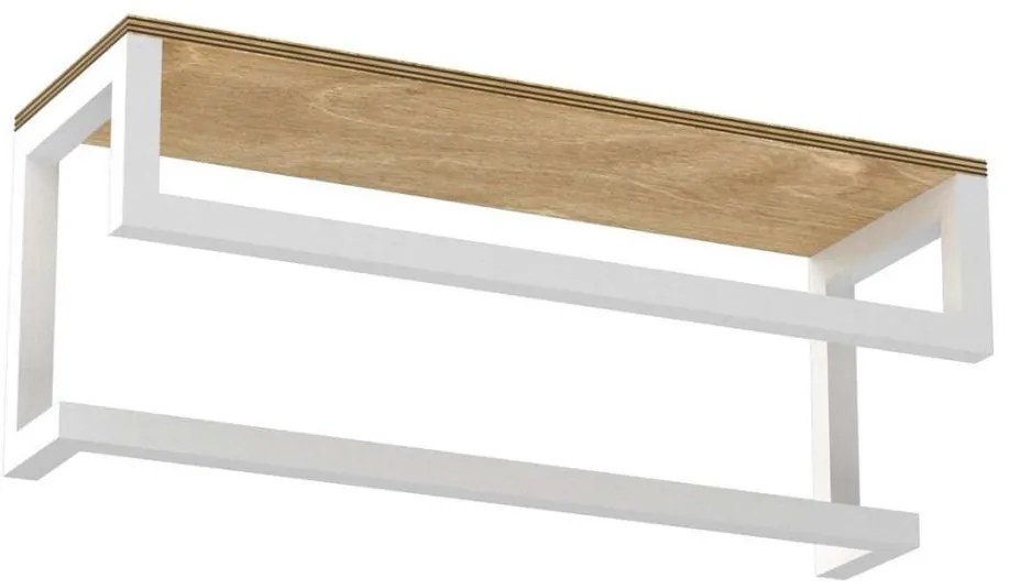 Suport de prosoape de perete cu raft 14x40 cm alb