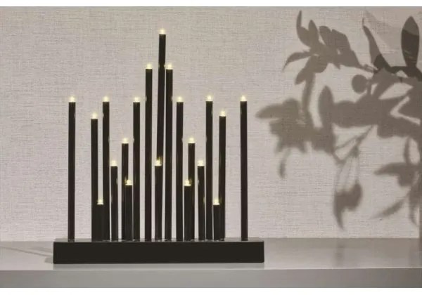 Sfeșnic LED de Crăciun 20xLED/3xAA negru