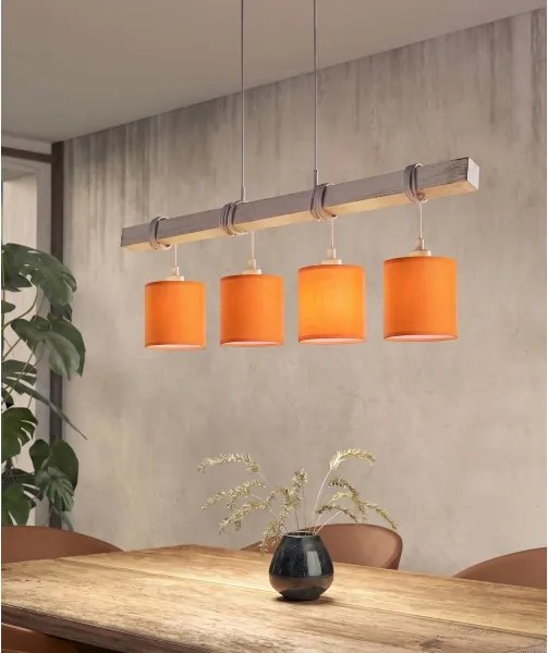 Brilagi - Lustra LED pe cablu NUBILA 4xE27/60W/230V gri/portocaliu