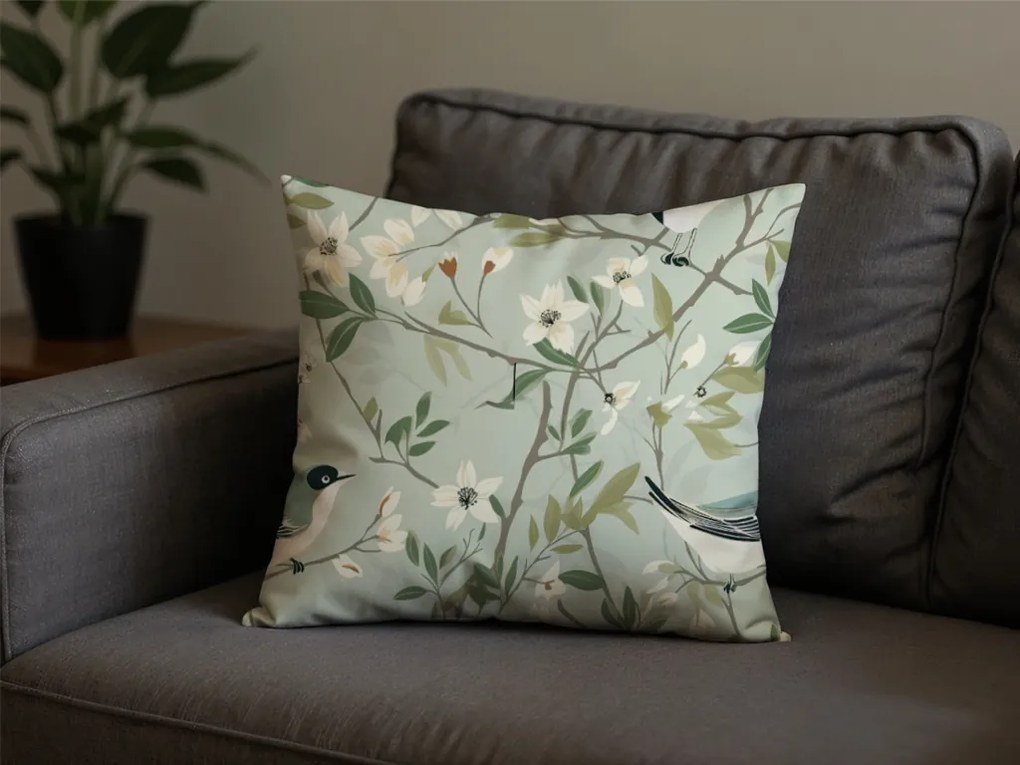 Fata de perna din bumbac FLORIBIRD POLY 45x45 cm, verde