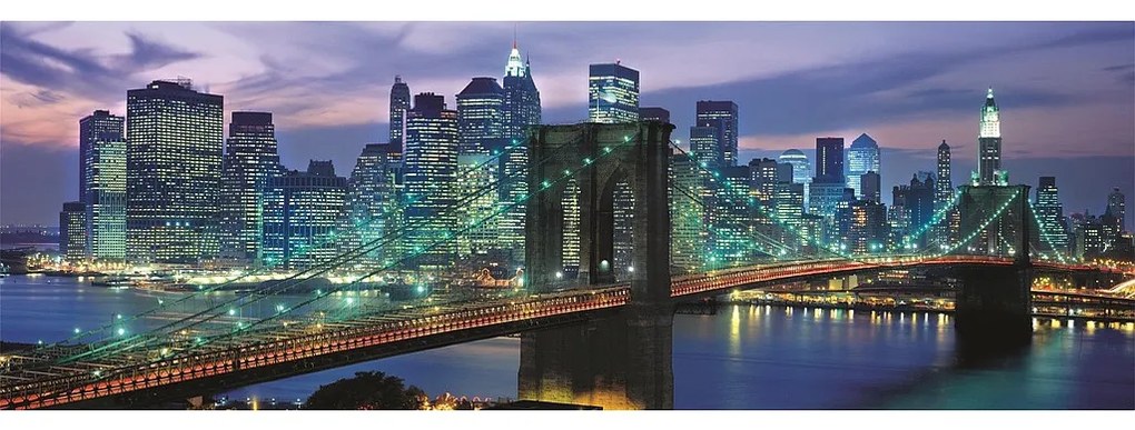 Orașe Brooklyn Bridge Puzzle panoramic New York 1000 de piese Clementoni