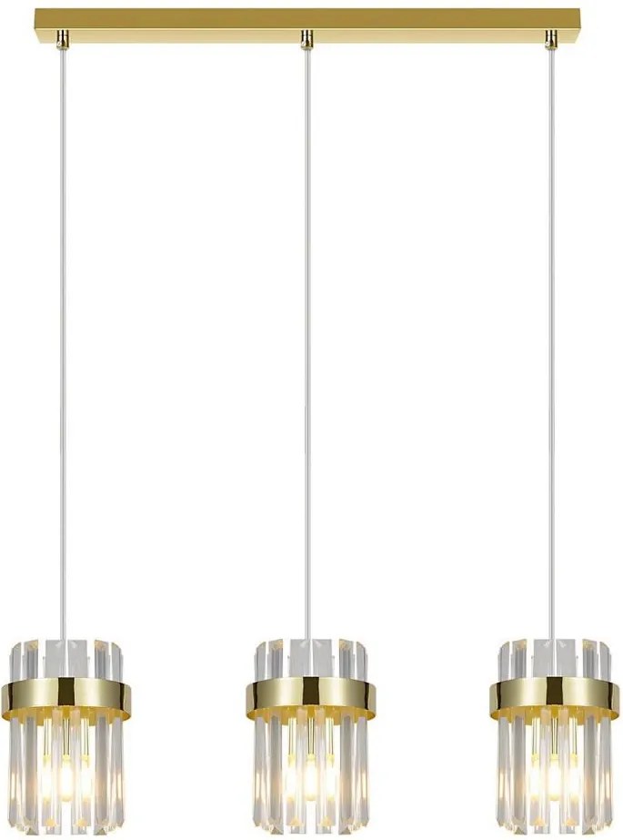 VETRO Lustră suspendată pe cablu 3xE14/10W/230V aurie