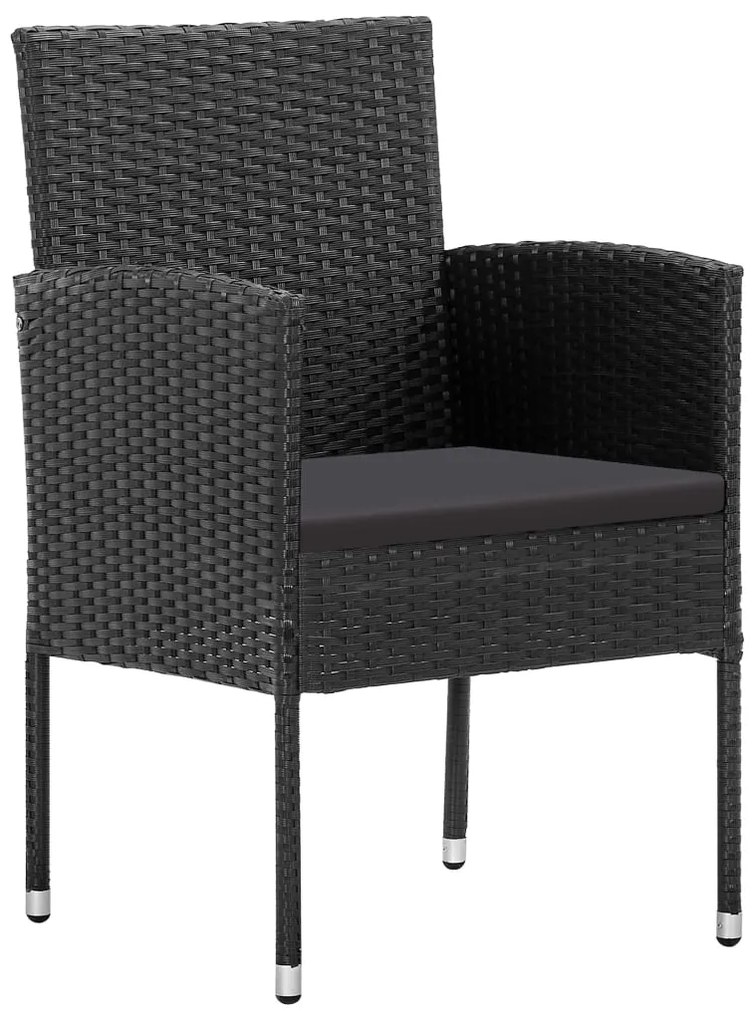 Set mobilier de gradina, 3 piese, negru Negru, 3