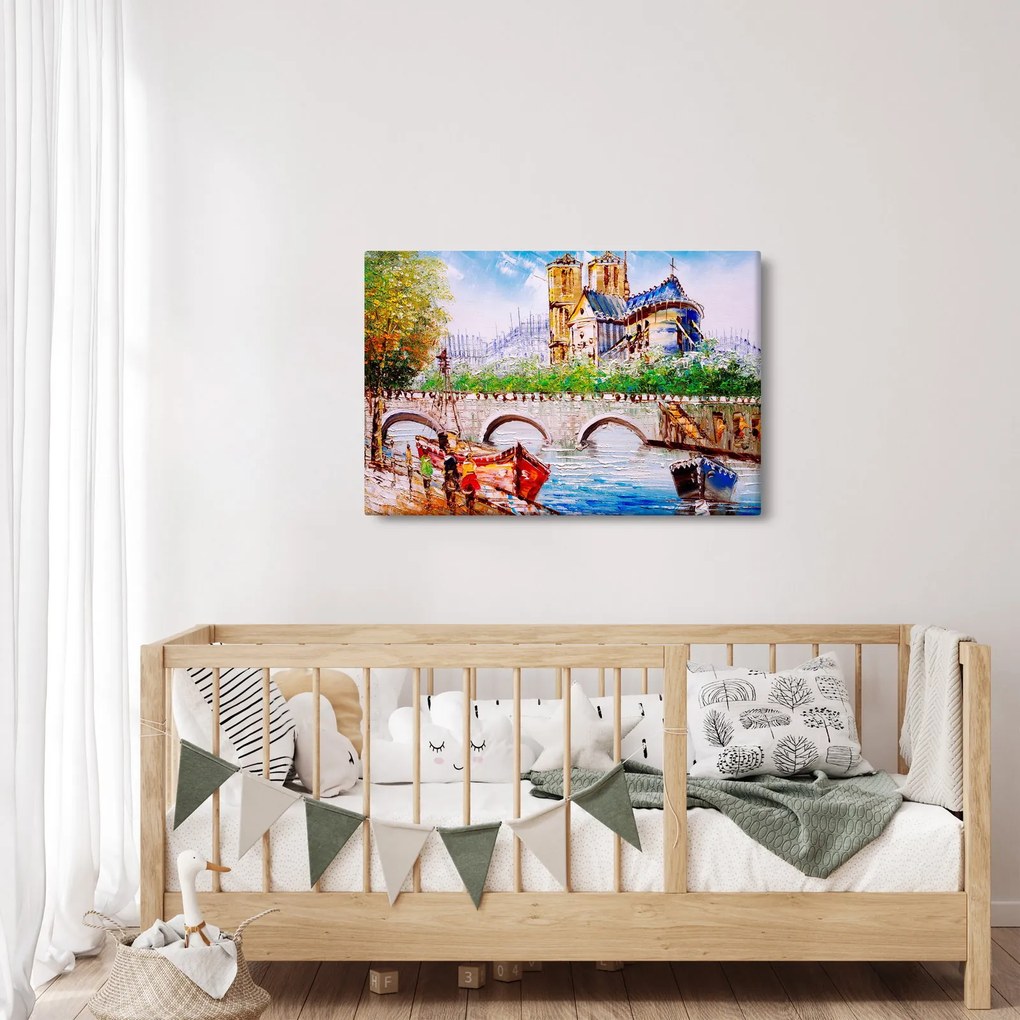 Tablou - Pictură în ulei a orașului (90x60 cm)