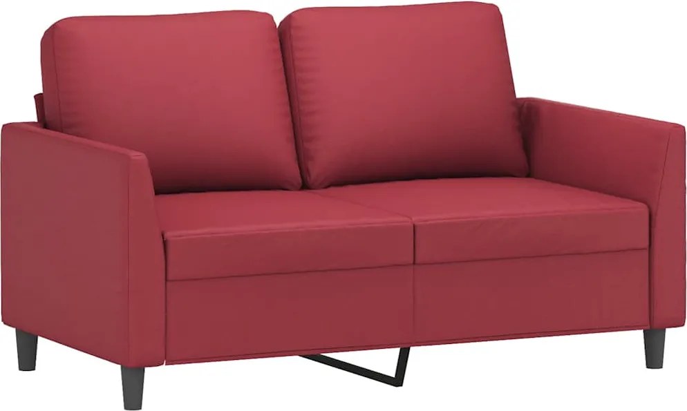 vidaXL Canapea cu 2 locuri, roșu vin, 120 cm, material textil