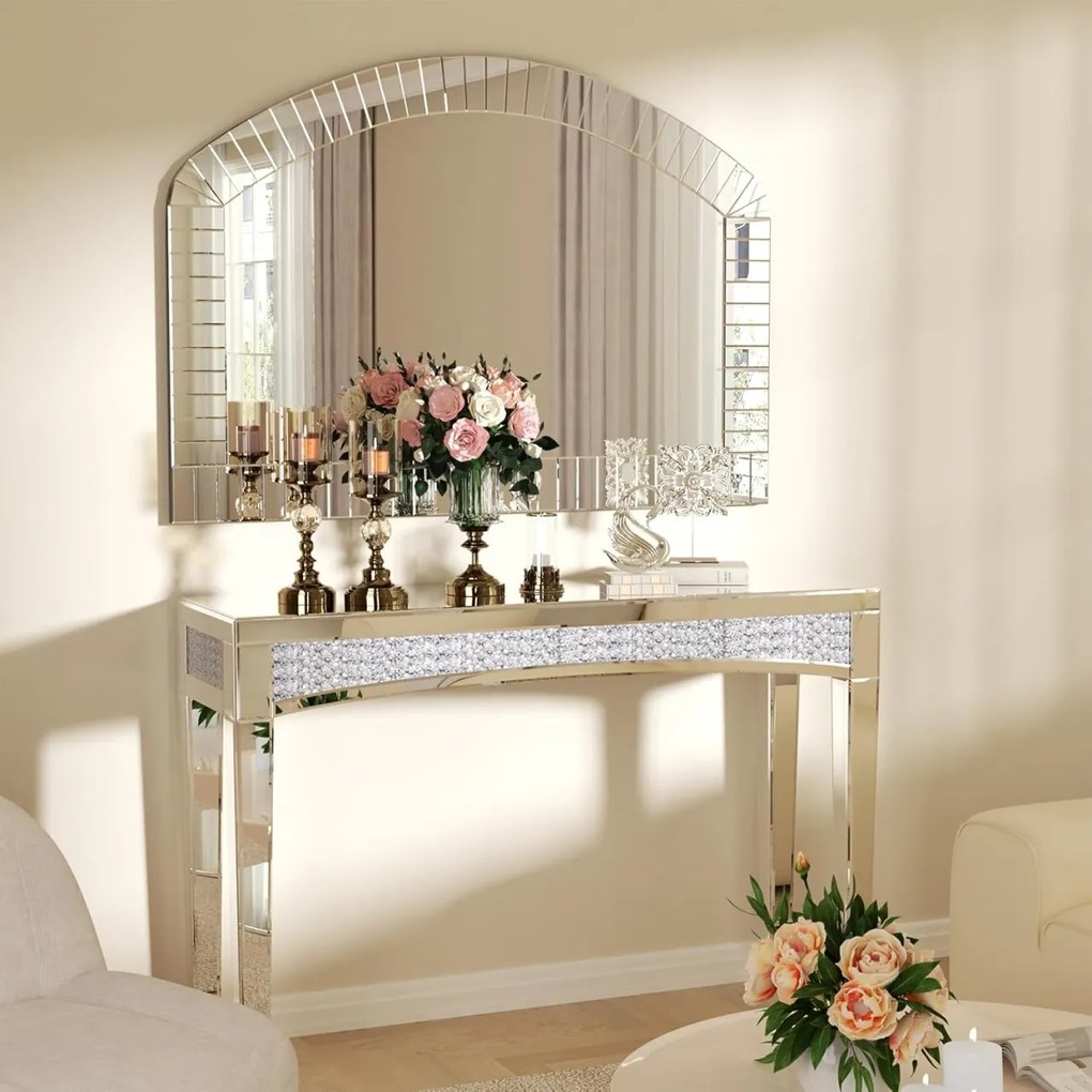 OGG38 - Oglinda ornamentala 100 x 70 cm, pentru perete, dormitor, living - Arginitie